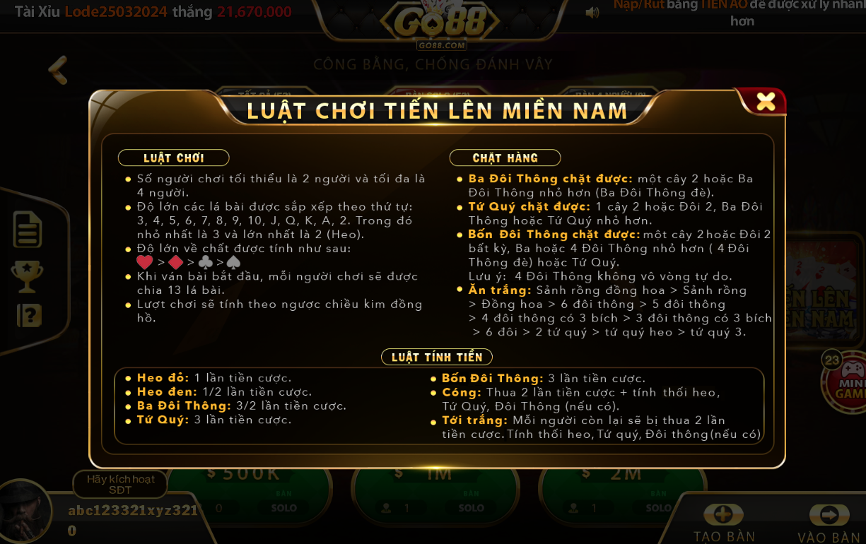tiến lên miền nam tại go88