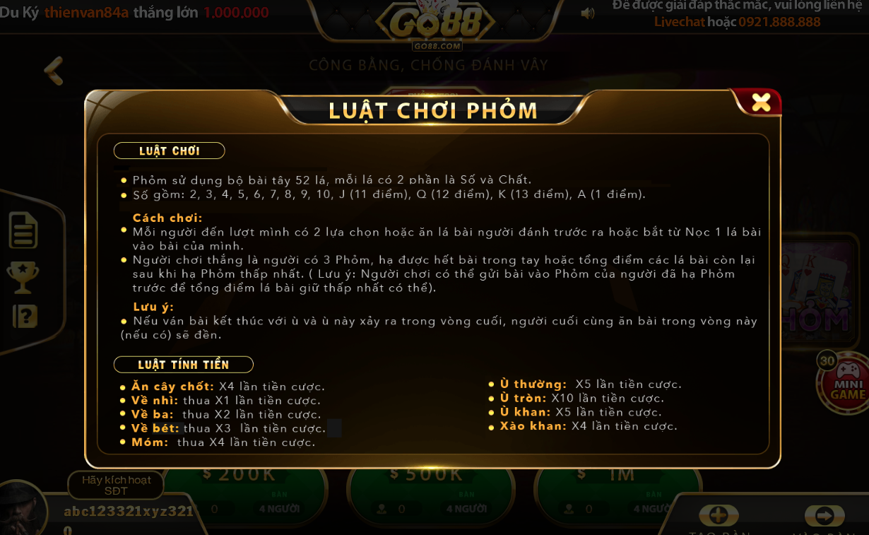 phỏm tại go88