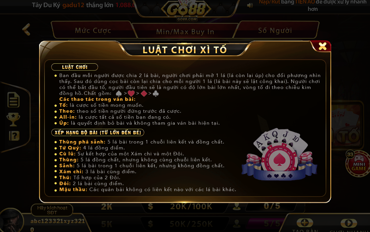 xì tố tại go88